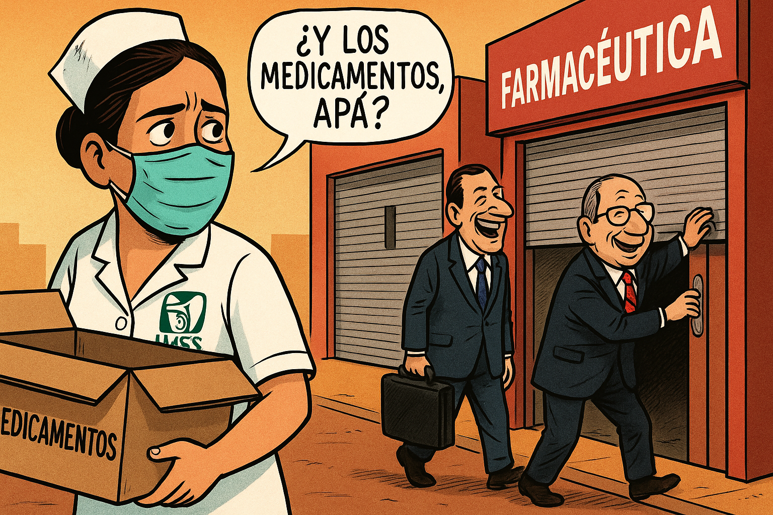 Gráfica con lista de empresas farmacéuticas que han incumplido contratos de entrega de medicamentos en México, afectando al IMSS Bienestar y su programa Rutas de la Salud.