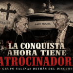 Nacho Cano y Ricardo Salinas Pliego en composición editorial sobre el megayate Lady Moura y la narrativa de la conquista española.